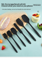 6-Piece Silicone Kitchenware Set with Spatulas and Oil Brush Kit