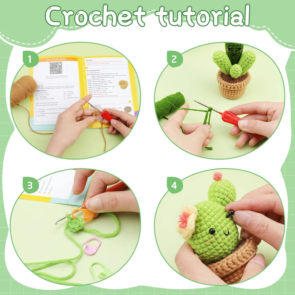 IMZAY Crochet Material Package Kit for Beginners with Step-by-Step Video Tutorial and Instructions Complete Crochet Supplies Set