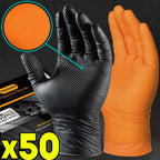 Heavy Duty Nitrile Gloves – 8Mil Thick Textured Grip Safety Work Gloves