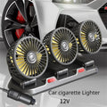 Car Fan 5V 12V 24V Car Cooling Fan 360° Adjustable Dual Head Air Fan USB 2Speeds Automotive Electric Fan For Dashboard RV Truck