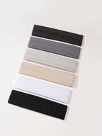 6pcs Unisex Simple Basic Solid Color Leopard Print Face Wash Cycling Running Sports Yoga Leisure Sweat-Absorbing Headband