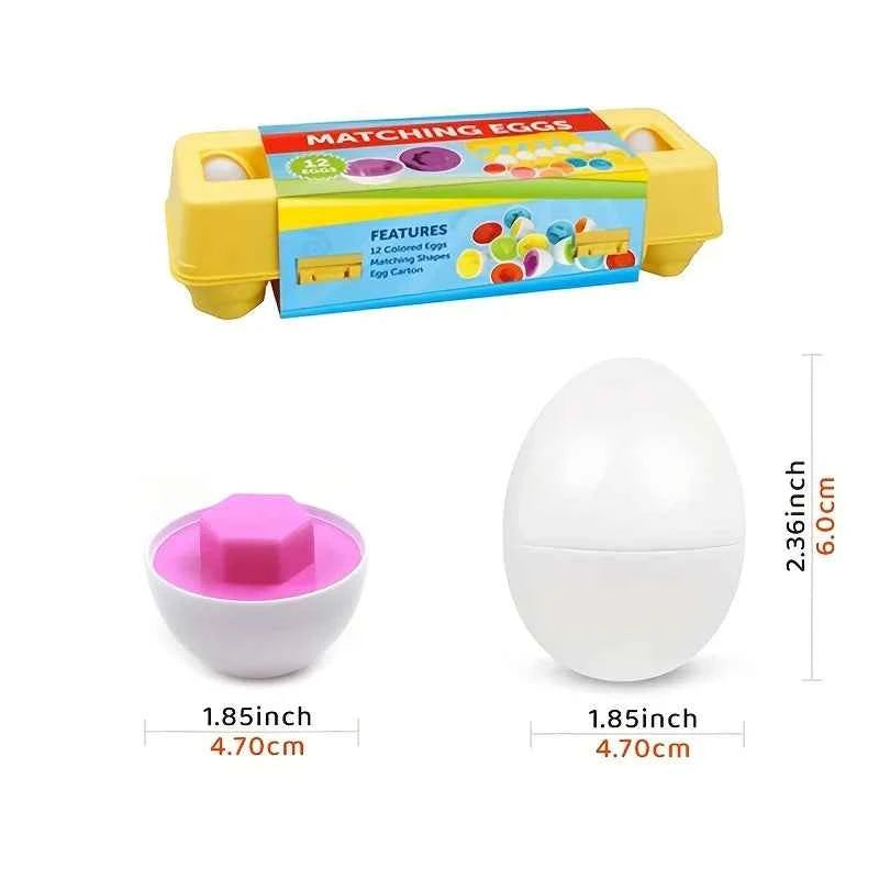 Color & Shape Matching Egg Toy Set – Montessori Learning Puzzle