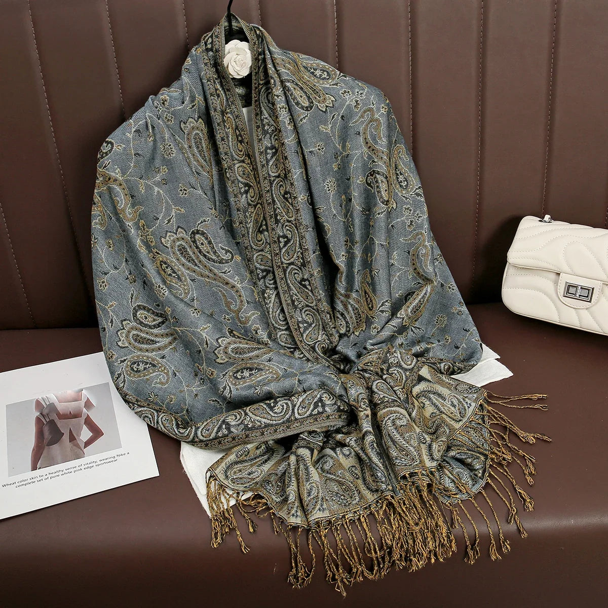 2025 new ethnic style retro shawl cashew flower geometric scarf cloak tassel scarf multi-color variety options available