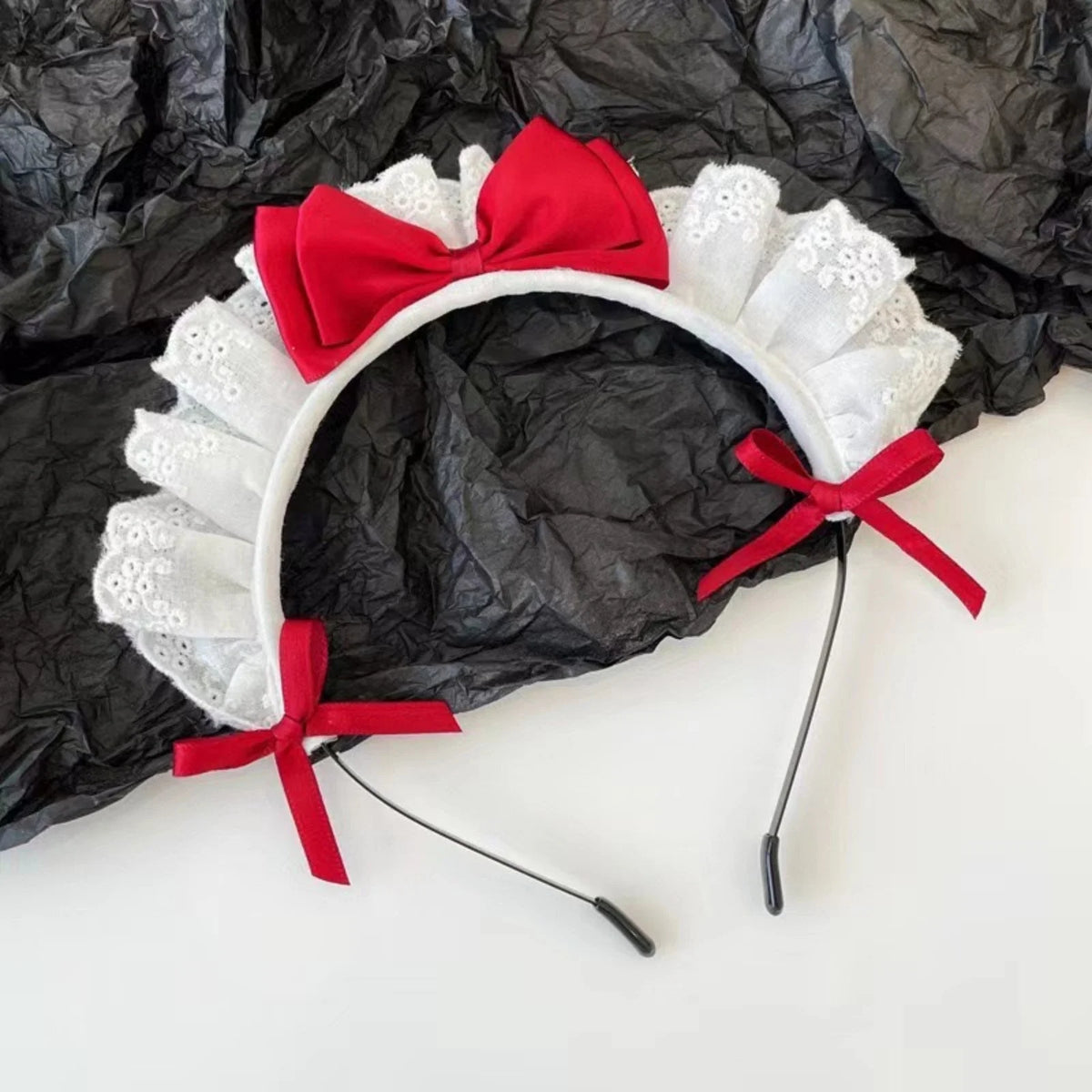 1PC　Maid Lace Bow Headband, Cute Cosplay Hair Accessory for Halloween, Costume Party & Dress - Up