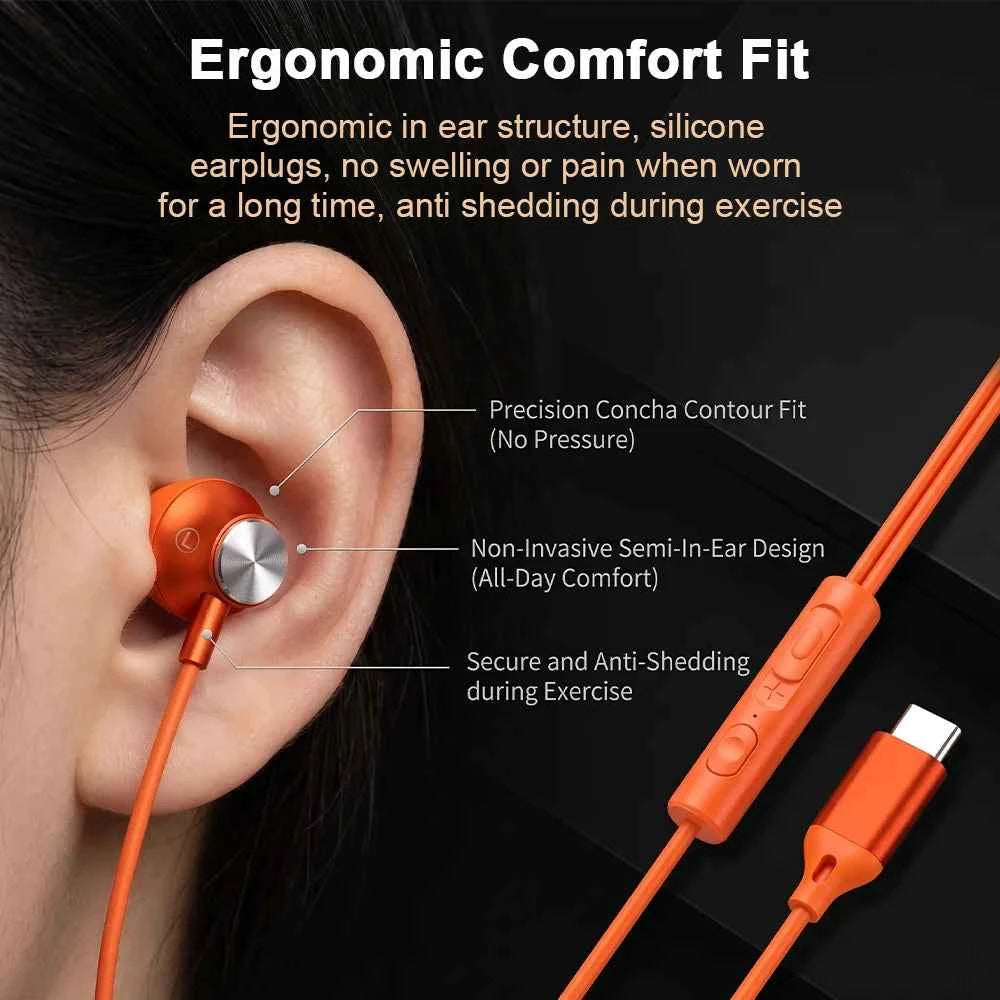 For iPhone Wired Headphones In Ear Earphones HiFi Surround Sound USB Type C 3.5mm Earplugs For Apple 17 Pro Max 16 15 Puls iPad