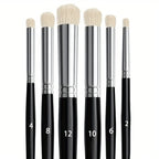 6pcs professional dry brush set with solid wood handle and aluminum collar, suitable for model and character painting