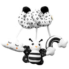 Newborns Spiral Hanging Activity Stroller Toy Baby Carseat Toy Black & White Lion Koala Rattle  for Crib Mobile Sensory Toy Gift