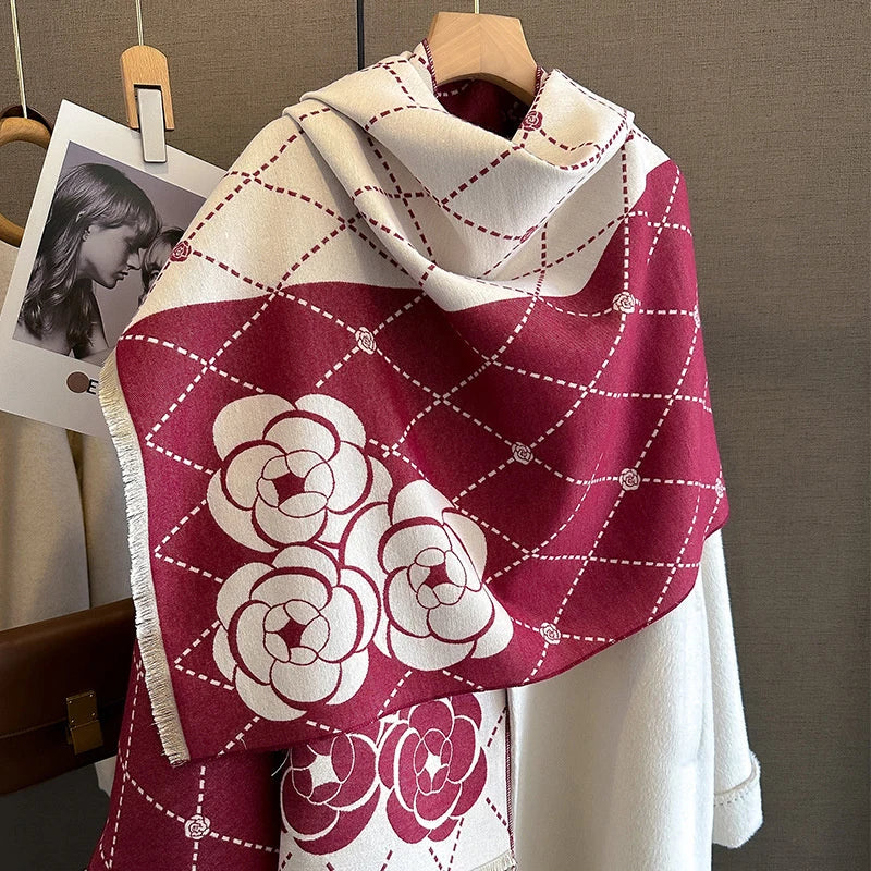 Cashmere Scarf for Women Thick Warm Winter Blanket Brand Female Luxury Quality Shawl Wrap Bufanda 2024 Poncho Echarpe Pashmina