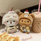 New Bubu And Yier Panda Plush Doll Suit Soft Anime Toy Kawaii Cartoon Fluffy Bear Bag Car Key Pendant Decoration Couple Gift
