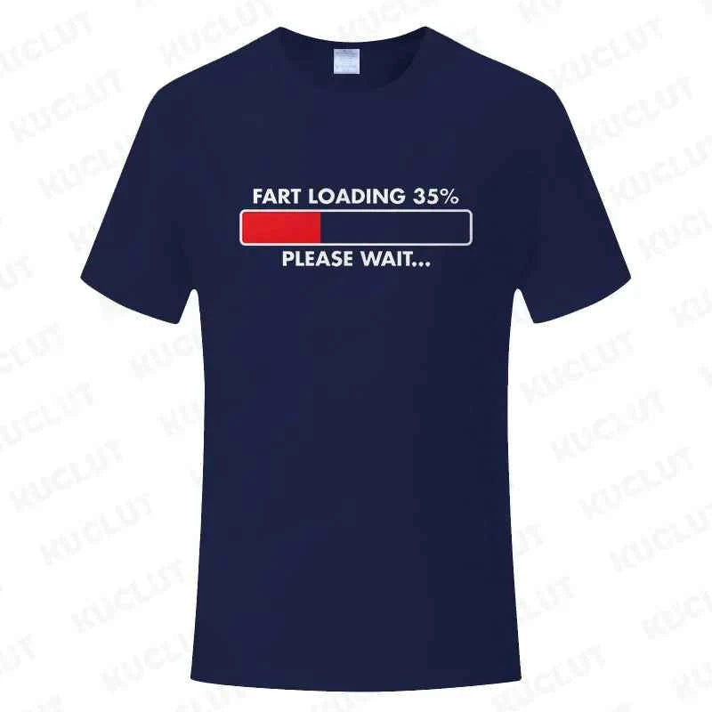 Huge Fart Loading Men's T-shirt Humor Tee Joke Gag Tshirt for Dad Gifts Guys Male Clothes Short Sleeve Tees Funny Graphic Tops