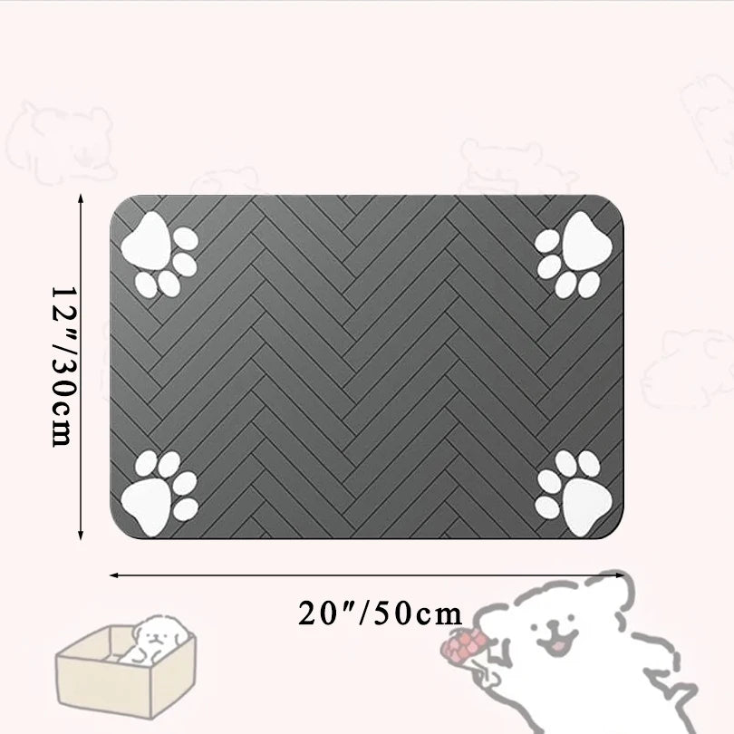 Pet Feeding Mat-Absorbent Pet Placemat for Food and Water Bowl, with Waterproof Rubber Backing, Quick Dry Water Mat for Dog Cat - WTN Essentials 