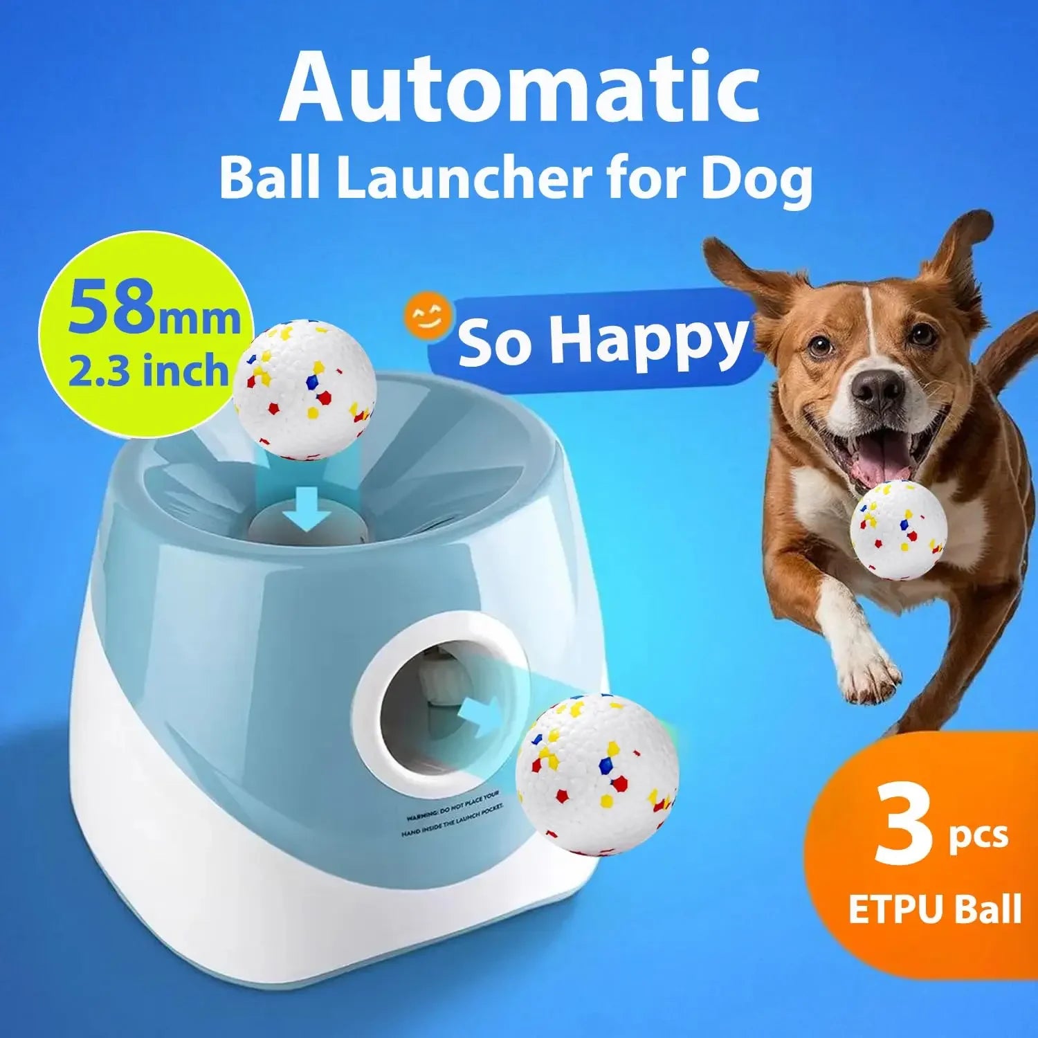Automatic Dog Tennis Ball Launcher – Rechargeable Interactive Ball Throwing Machine for Small & Medium Dogs