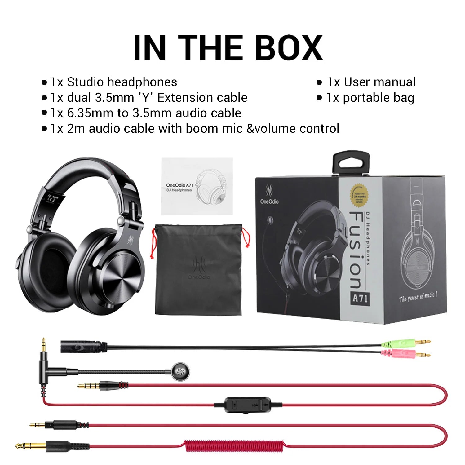 Oneodio A71 Wired Over Ear HiFi Headphones With Mic Studio DJ Headphone Professional Monitor Recording Mixing Headset For Gaming