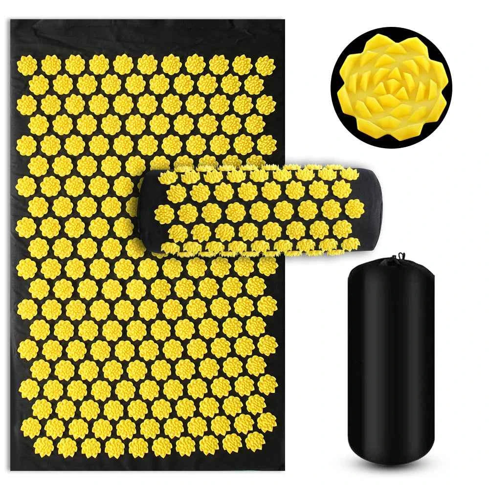 Pranamat Eco Lotus Spike Mat Acupuncture Massage Cushion Kuznetsov's Applicator for Neck Foot Back Yoga Acupressure Massage Mat