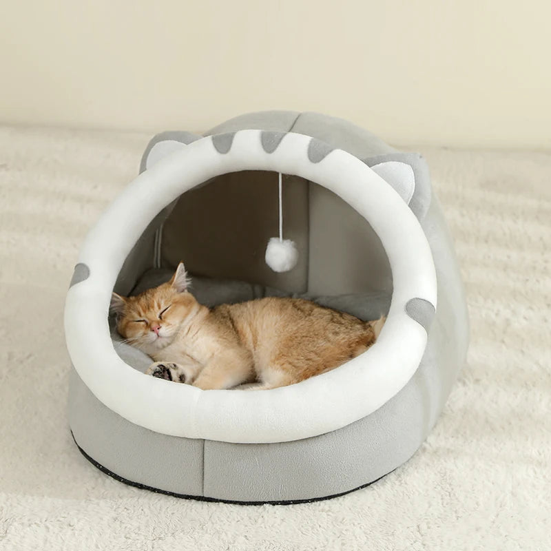 Super Cat Bed Warm Pet House Kitten Cave Cushion Cat House Warm Sleeping Dog Basket Tent Small Dog Mat Supplies Bed For Cats - WTN Essentials 