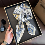Bohemian Style Print Luxury Brand Silk Square Scarf Women Satin Shawls Neckerchief Wrap Scarves Bandana Hair Hjiab Floral