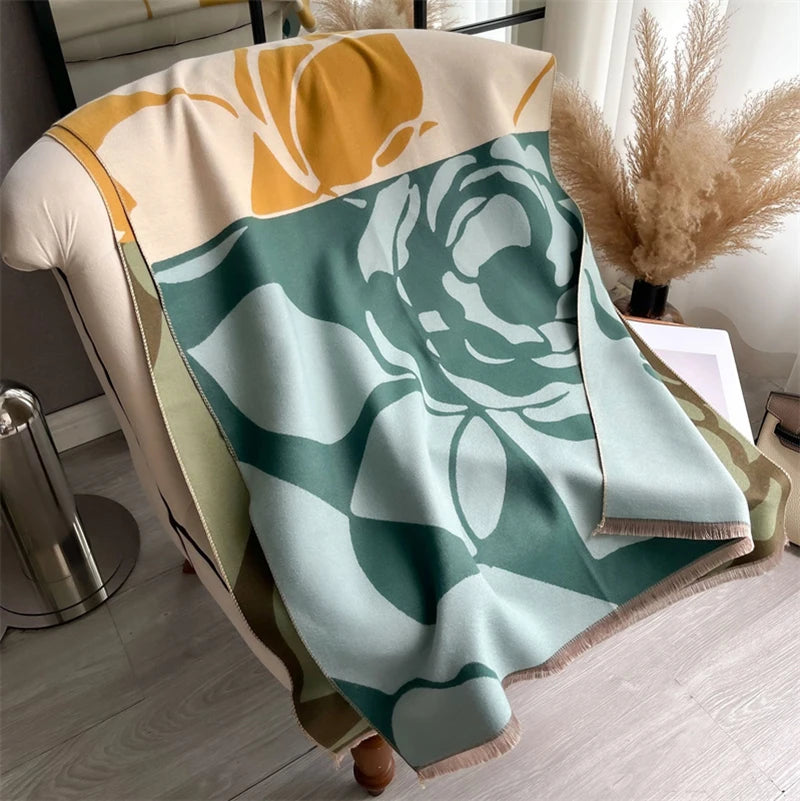 Cashmere Scarf for Women Thick Warm Winter Blanket Brand Female Luxury Quality Shawl Wrap Bufanda 2024 Poncho Echarpe Pashmina