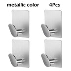 2pc/4pc bathroom clothes hooks, adhesive wall hooks, stainless steel towel racks, bathroom kitchen hardware, multi-purpose hooks