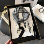 Elegant Nordic Style All Seasons Scarf Faux Silk Large Square Shawl Simple Chic Decorative Wrap For Teens