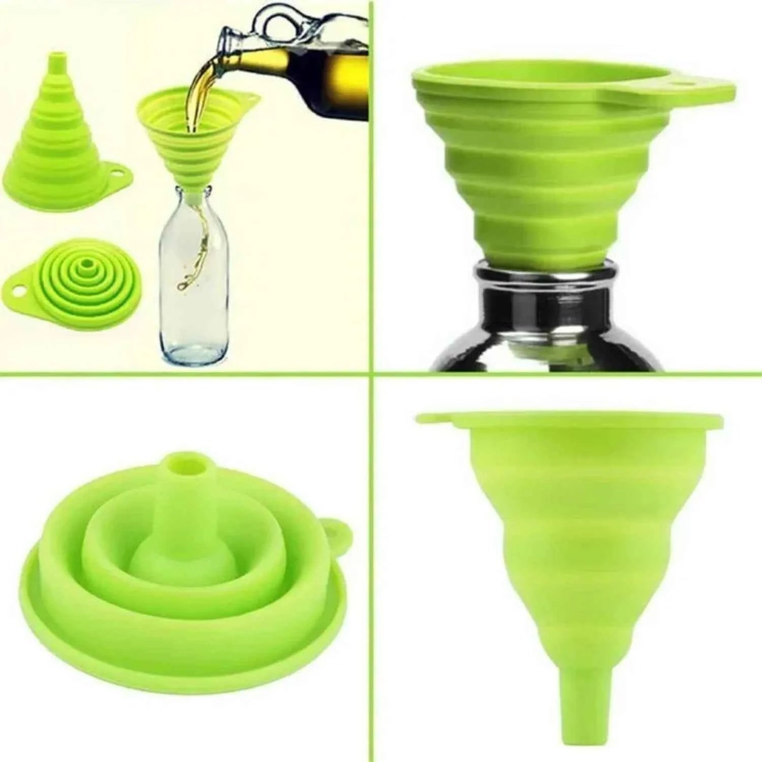 Mini Silicone Collapsible Funnel for Kitchen Bottle Filling Tool