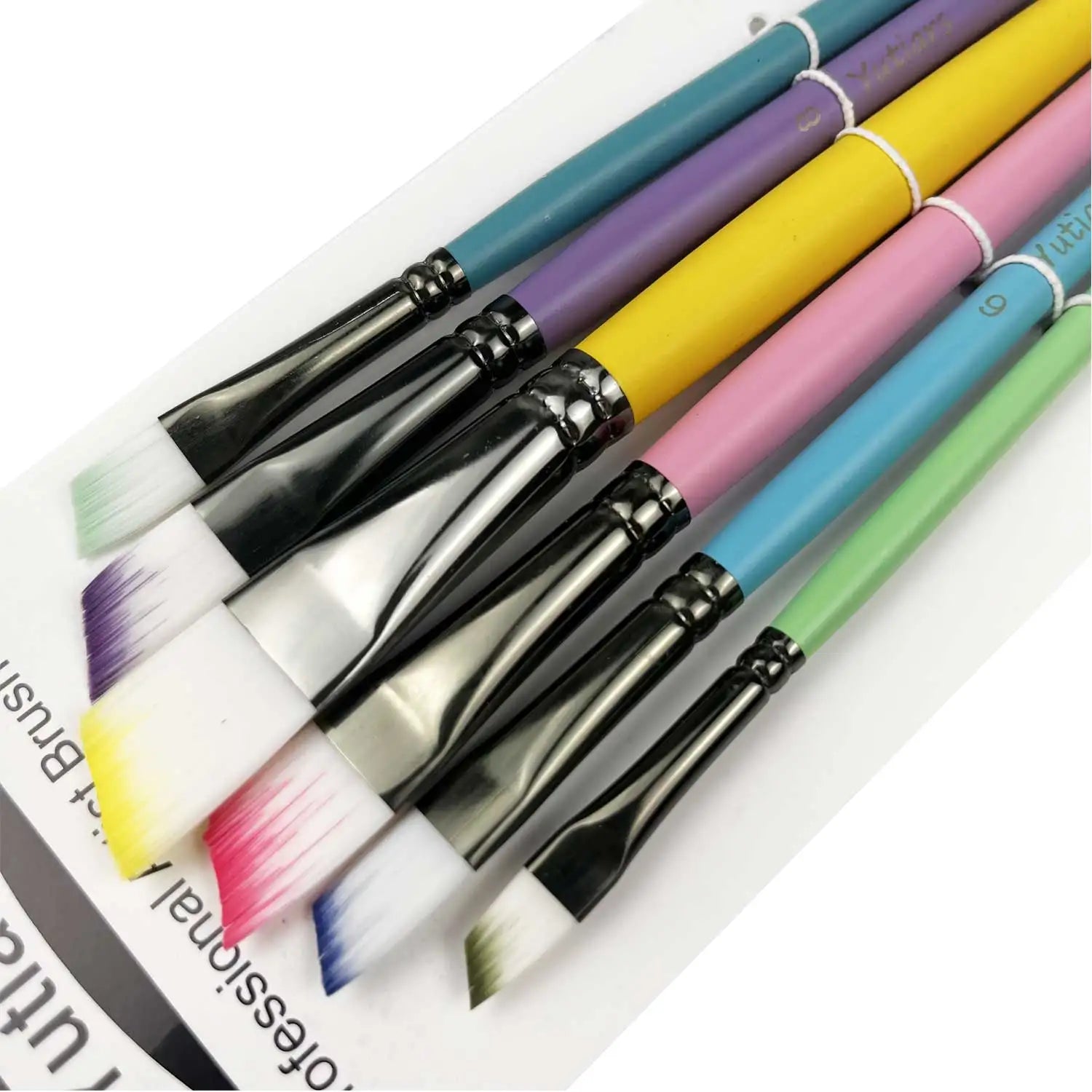 Yutiars Professional Artist Paint Brush Set - 6/24 PCS, Nylon Bristles for Watercolor, Acrylic, Oil Painting, Crafts & Face Body
