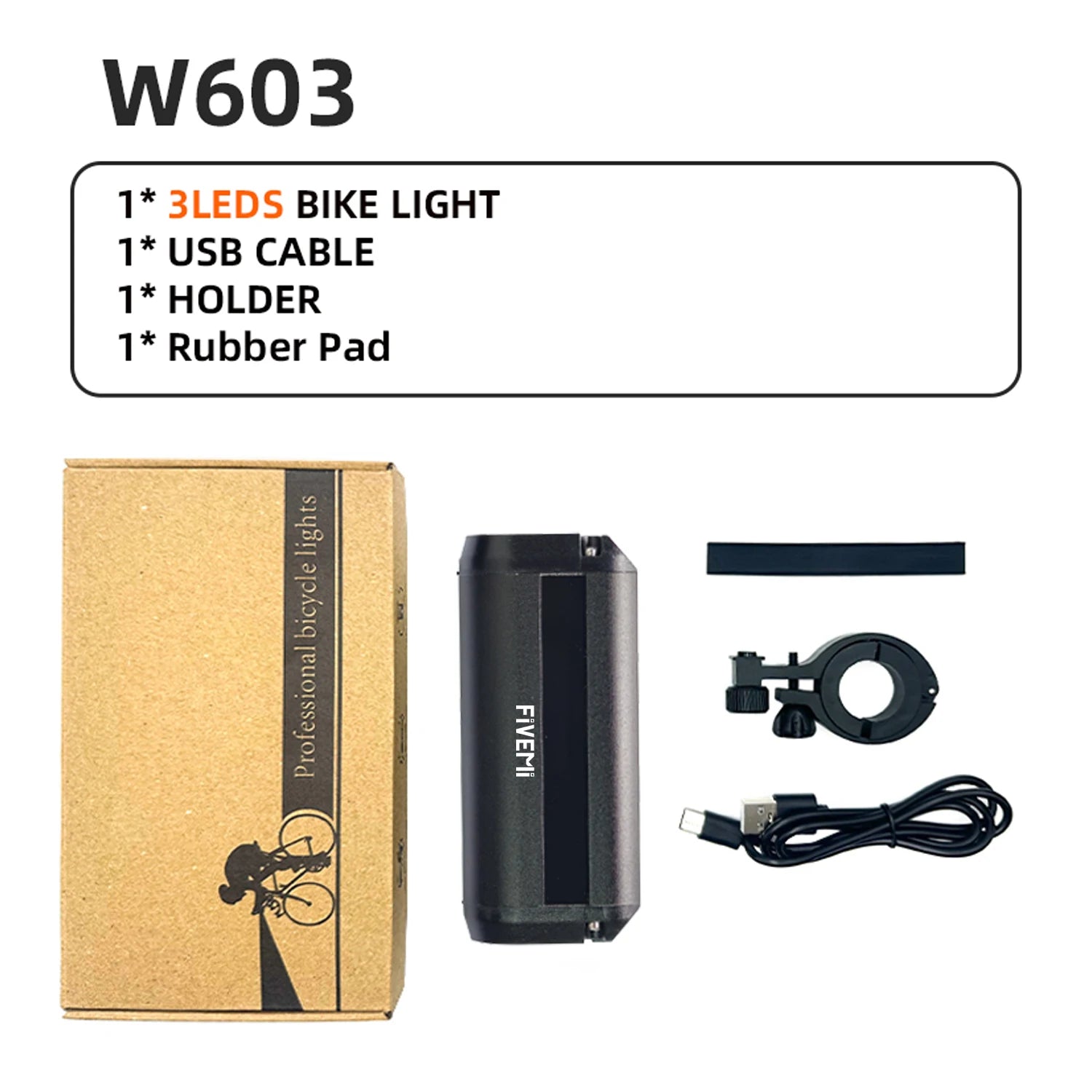 Fivemi 5Led MTB Bicycle Lights 10000MAH Rechargeable Bike Light Flashlight Outdoor Cycling Bike Accessories for Electric Scooter
