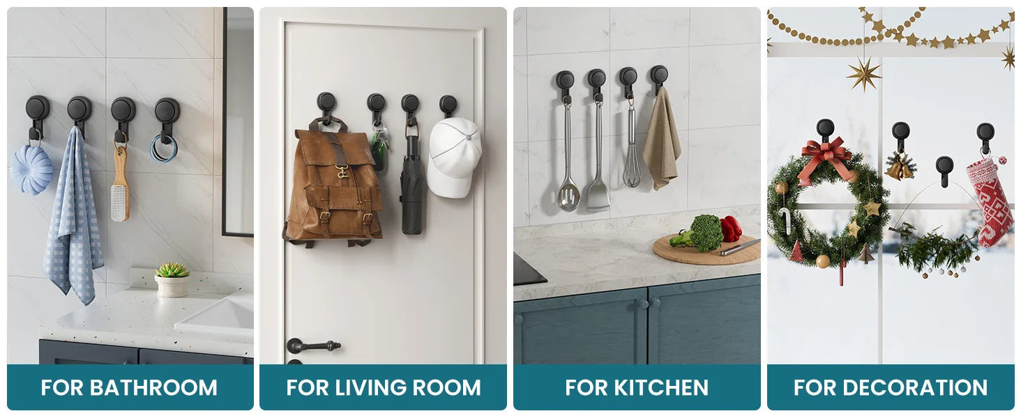 TAILI No Drilling Towel Hook Removable Vacuum Suction Cup Hooks Bathroom Robe Towel Holder Hook Kitchen Hotel Home Accessories