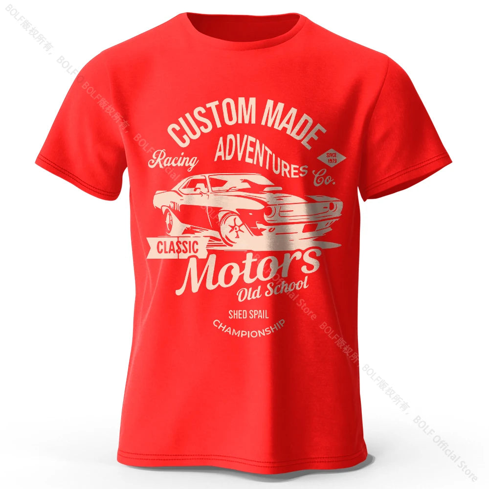 Men's Vintage Motors Graphic T-Shirt – Oversized Cotton Streetwear Tee