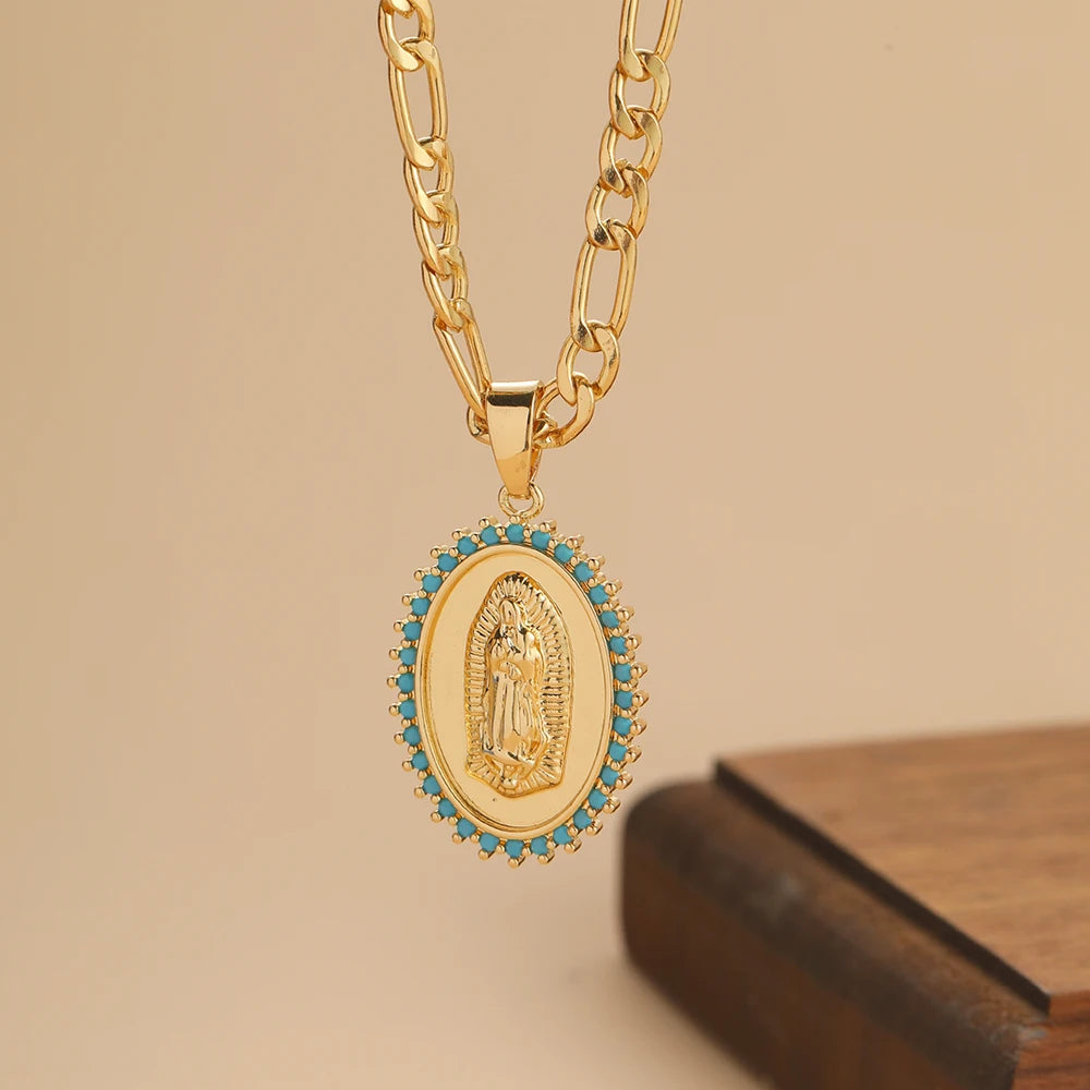 New Personalized Colorful Zircon Necklace Design, Fashionable, Light, Luxurious And Versatile, Popular Madonna Necklace