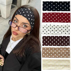 1pc Polka Dot Yoga Elastic Headband – Fashionable Dot-pattern Makeup Headband, Sports & Fitness Sweat-absorbent Hairband
