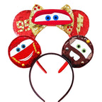 Mouse Ears Headband Cartoon Sequin Bows Headband Birthday Party Christmas Halloween Princess Cosplay Costume For Women Adult