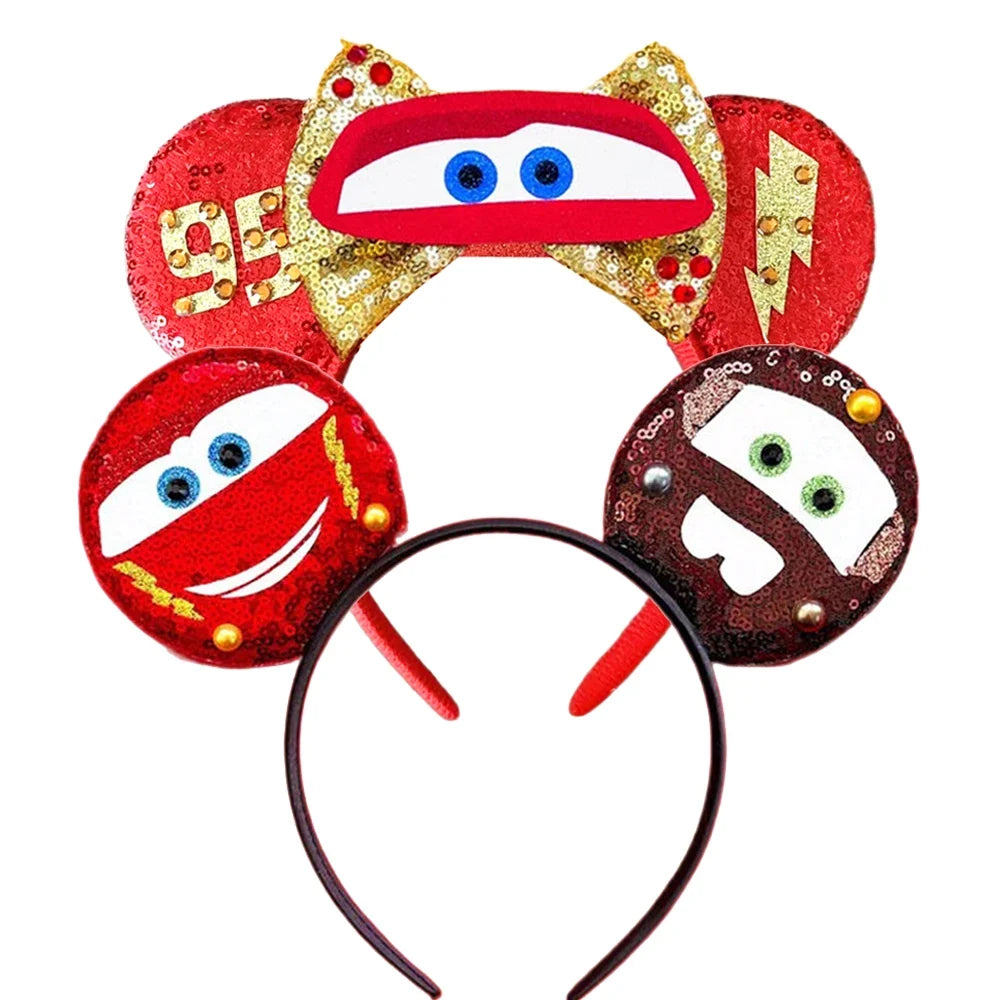 Mouse Ears Headband Cartoon Sequin Bows Headband Birthday Party Christmas Halloween Princess Cosplay Costume For Women Adult