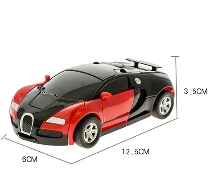 Mini 2 In 1 Car Toys One-key Transformable Car Toys Automatic Transforming Robot Model Car Diecasts Toy Boys Gifts Children Toy