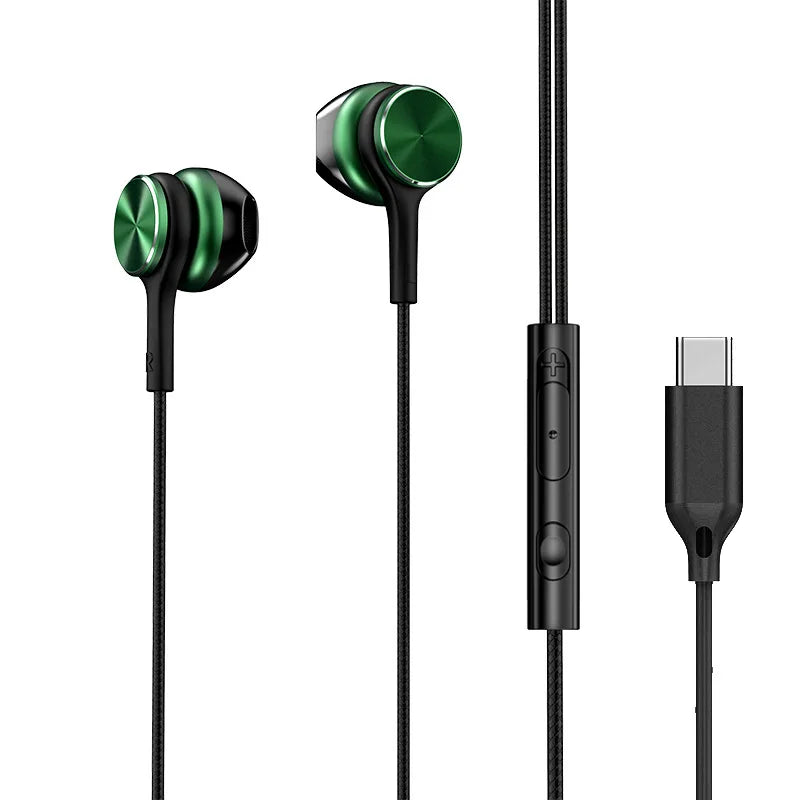 Type C Wired Headphones HiFi Stereo Volume Control Headset With HD Mic 3.5mm Earphones For Samsung Galaxy  iPhone 17 16 Earbud