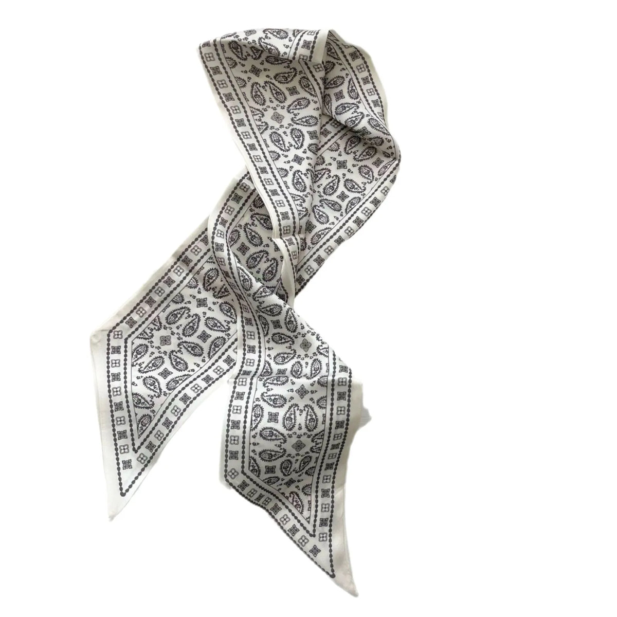 Cashew flower silk scarf double-sided printed for Women, Lightweight Versatile Bandana Style, Daily Office Party Vacation Boho