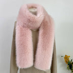 1pcFashionable 180cm Fake Fur Long Scarf Soft Plush Thick Long Strip Scarf Fur Decor Luxury Wraps Shawl Party Ladies Neck Warmer