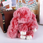 Fluffy Bunny Plush Keychain Cute Rabbit Bag Charm
