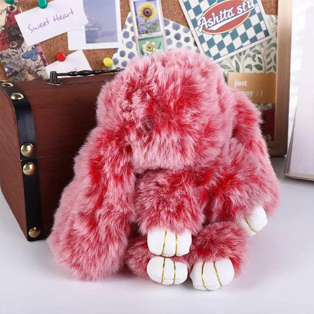Fluffy Bunny Plush Keychain Cute Rabbit Bag Charm