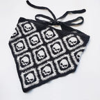 New Bat Halloween Bag Headscarf Hat Knitted Cotton Triangle Scarf Skull Spide Headband Headgear Women Girl All Saints Day Gift