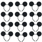 3/6/12pcs/lot Girls Mouse Ears Solid Bow Ears Headband for Birthday Party Supplies and Mouse Themed Costume Cosplay Decoration