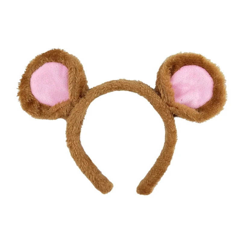 Plush Mouse Ears Headbands Cartoon Animal Ears Hair Hoop Cute Bear Ears Hairband Halloween Party Costume Photo Props F3MD