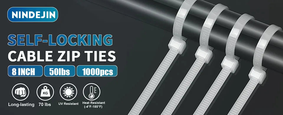 100-1000pcs Nylon Cable Zip Ties Adjustable Self-locking Cord Ties Durable Plastic Cable Ties Binding Wrap Straps for Office