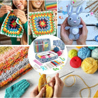 FELE 59Pcs/Set Portable Crochet Knitting Set DIY Beginner Crochet Hook Kit With Storage Bag Material Pack and Storage Tools