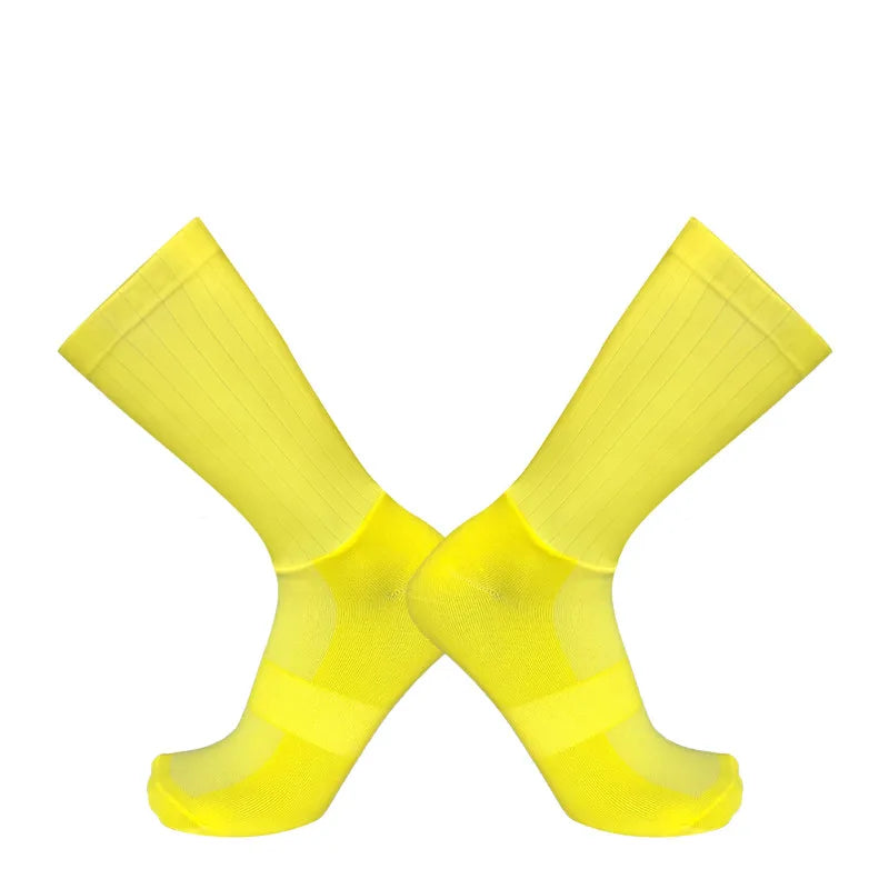 Aero Cycling Summer Anti Socks Whiteline Slip Silicone Socks Men Bicycle Sport Running Bike Socks Calcetines Ciclismo