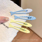 4pcs Simplicity Blue and Yellow Cute Fish Hairclip for Women Elegant Side Clip Fashion Girl Hairpin Hair Accessories