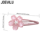 Cute Pink Cherry Blossom Hair Clip Kids Hairpin Bangs Clips Dopamine Princess Hair Accessories Flyaway Headwear Side BB Clip
