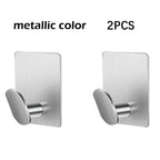 2pc/4pc bathroom clothes hooks, adhesive wall hooks, stainless steel towel racks, bathroom kitchen hardware, multi-purpose hooks