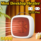 Portable Mini Electric Heater – 500W Fast Heating PTC Ceramic Warmer