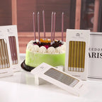 6pcs Metal Gold Silver Birthday Candles DIY Colorful Cake Decoration Baby Shower Gender Reveal Cupcake Decorating Candle Toppers