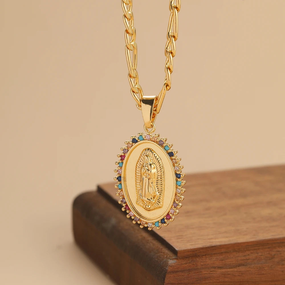 New Personalized Colorful Zircon Necklace Design, Fashionable, Light, Luxurious And Versatile, Popular Madonna Necklace